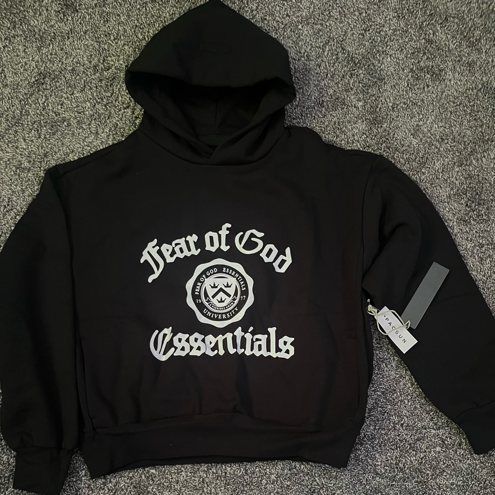 Fear of God Essentials 'Black' Vintage Hoodie University